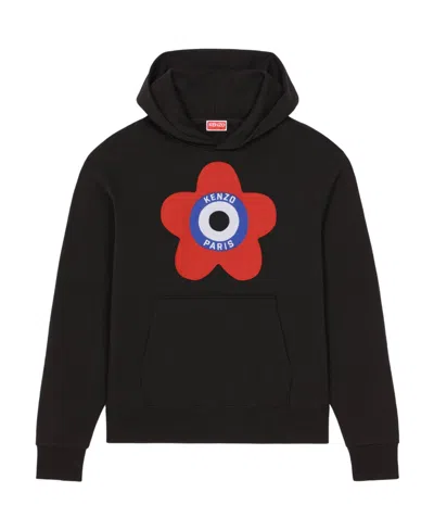 KENZO KENZO TARGET LOGO-EMBROIDERED DROP SHOULDER HOODIE