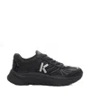 Kenzo Pace Sneakers With Mesh And Rubber Sole In Black