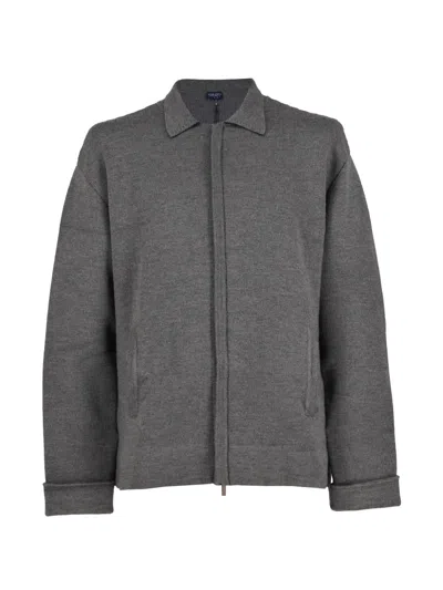 Pre-owned Kenzo Textured Collared Sweatshirt In Gray