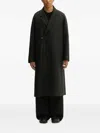 Kenzo Textured Single-breasted Coat In Green
