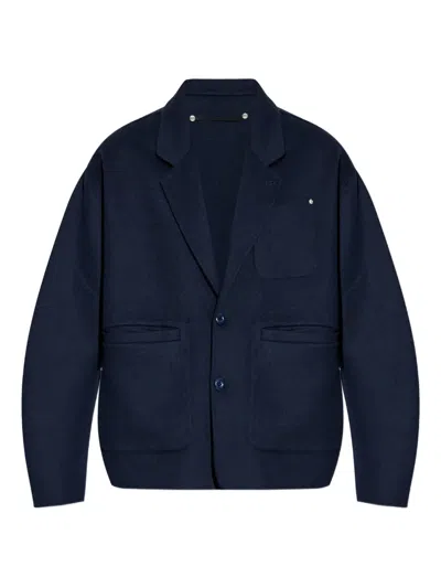 Kenzo Three-button Patch-pocket Cardigan In Blue