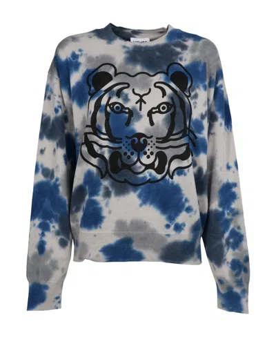 Kenzo Tie-dyed Crewneck Sweatshirt In Black