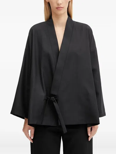 Kenzo Tie-waist Jacket In Black