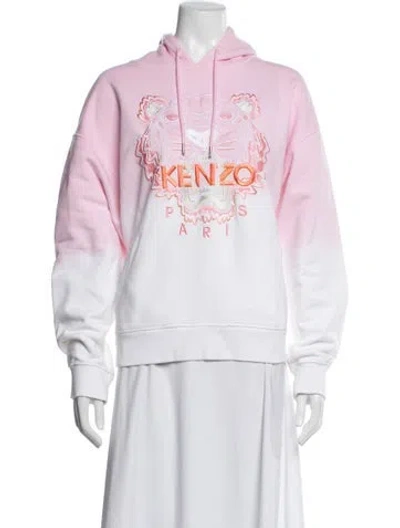 Pre-owned Kenzo Tie-dye Print Embroidered Accent Sweatpants In Pink