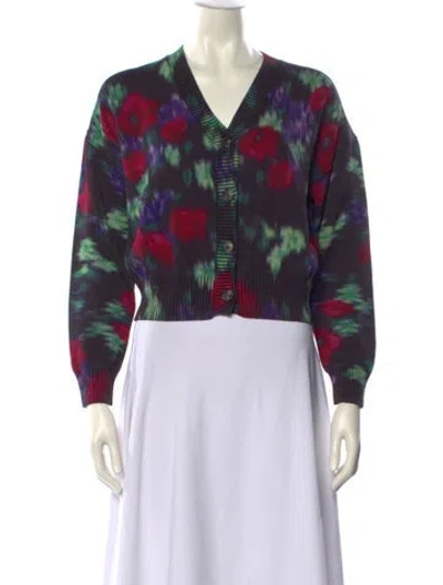 Pre-owned Kenzo Tie-dye Print V-neck Sweater In Multi