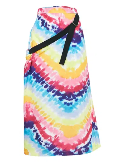 Pre-owned Kenzo Tie-dye Wrap Skirt In Pink