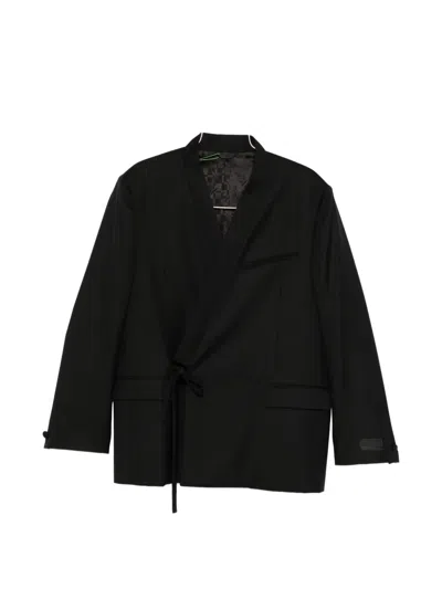 Kenzo Tie-fastening Blazer In Black