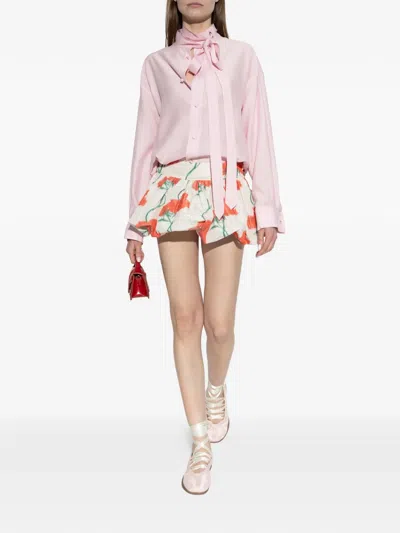 Kenzo Tie-neck Shirt In Pink