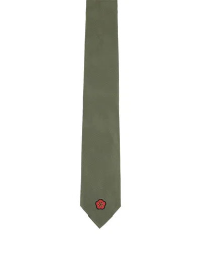 Kenzo Silk Ties In Green