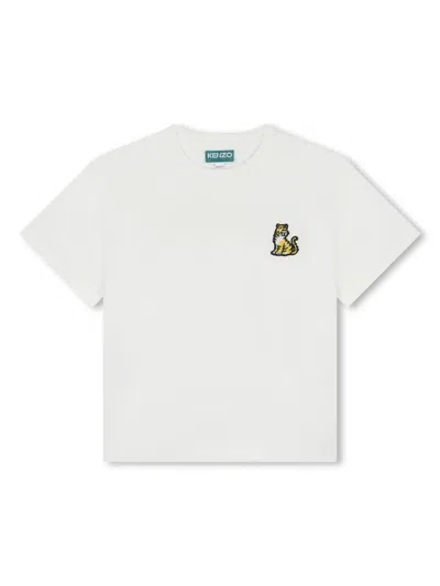 KENZO TIGER-APPLIQUÉ COTTON T-SHIRT