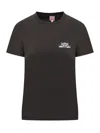 Kenzo Crewneck Graphic Print Short Sleeves In Black