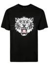 Kenzo Black T-shirt With Happy Tiger Print On The Front In Black