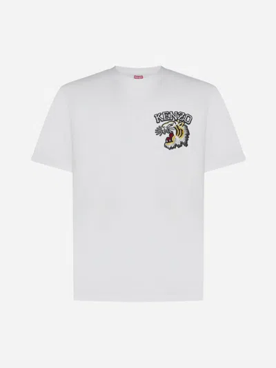 Kenzo Tiger Cotton T-shirt In Bianco