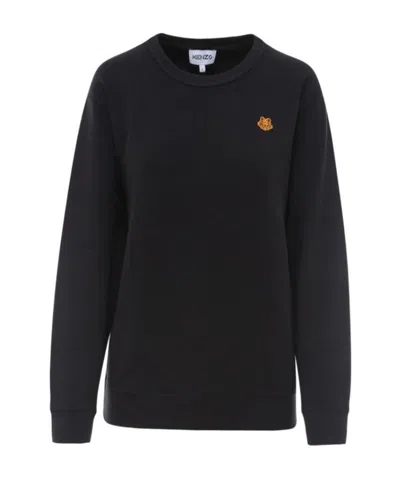 Kenzo Tiger Crest Long-sleevet-shirt In Black