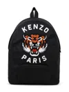 Kenzo Embroidered Canvas Backpack In Black