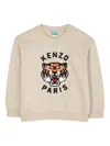 Kenzo Tiger-embroidered Crewneck Sweatshirt In Neutral
