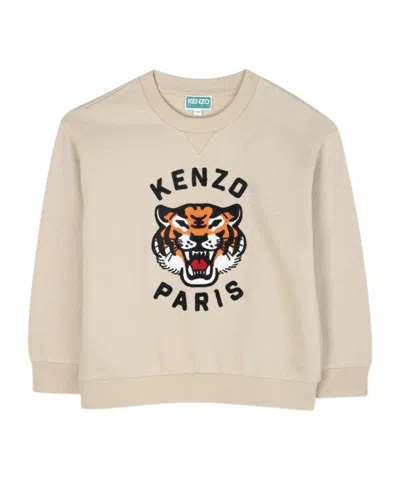 KENZO KENZO KIDS LONG SLEEVE TIGER-EMBROIDERED SWEATSHIRT