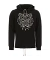 Kenzo Tiger Embroidered Hoodie In Black