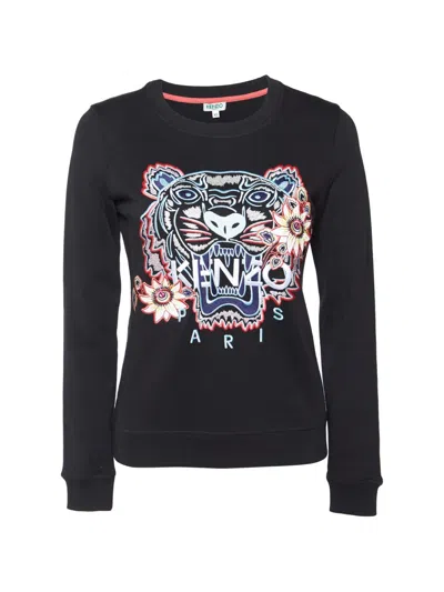 Pre-owned Kenzo Tiger Embroidered Sweatshirt In Black