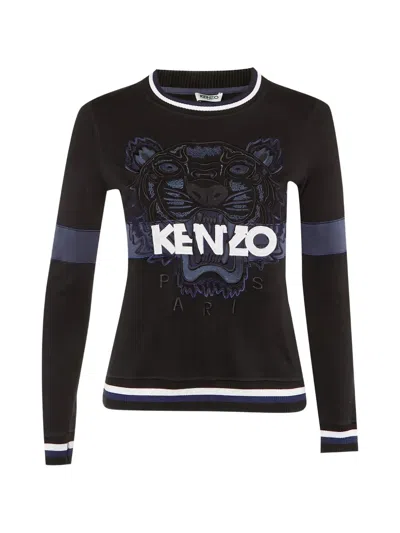 Pre-owned Kenzo Tiger Embroidered Sweatshirt In Black