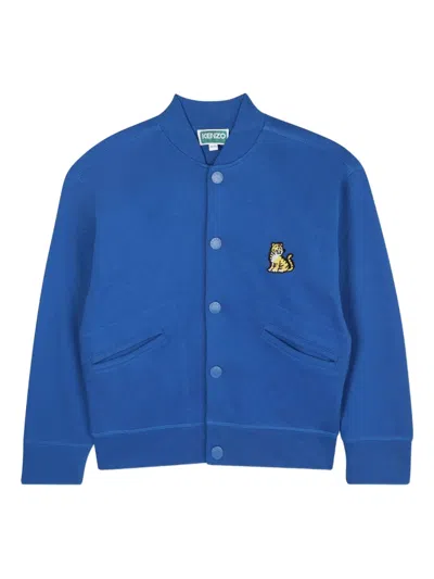 Kenzo Kids' Tiger-embroidered Sweatshirt In Blue