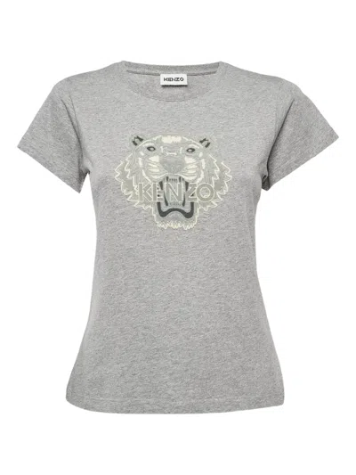 Pre-owned Kenzo Tiger-embroidered T-shirt