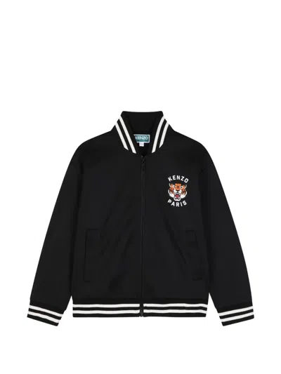 Kenzo Kids' Tiger Embroidery Cardigan In Black