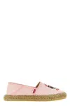 Kenzo ' Lucky Tiger' Embroidered Canvas Espadrilles In Pink