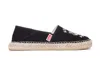 Kenzo Canvas Espadrilles With Logo Embroidery In Black
