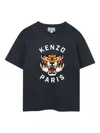 Kenzo Kids' Tiger-graphic Cotton T-shirt In Blue