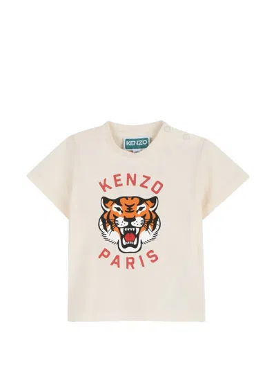 Kenzo Kids' Tiger Graphic-print T-shirt In Pink