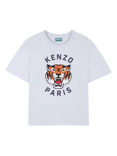 Kenzo Kids' Tiger Graphic T-shirt In Blue