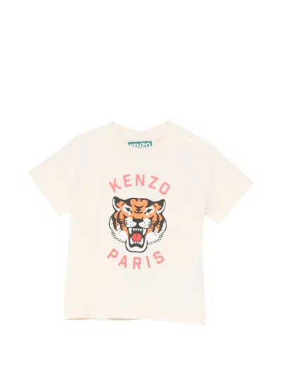 Kenzo Babies' Tiger Graphic T-shirt In White