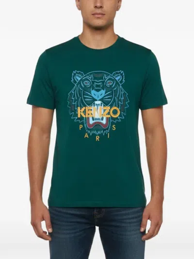 Pre-owned Kenzo Tiger Graphic T-shirt In Green
