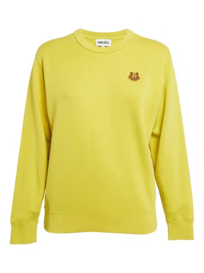 Pre-owned Kenzo Tiger Head-appliqué Sweatshirt In Yellow