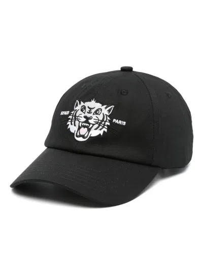 Kenzo Tiger Head Cap In Black