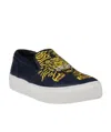Kenzo Tiger Head Embroidered Leisure Sports Shoes In Black