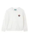Kenzo Tiger Head-embroidered Sweatshirt In White