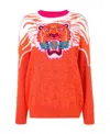 Kenzo Tiger Head Logo Pullover In Red