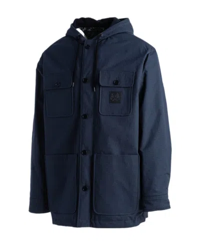 Kenzo Tiger Head Motif Hooded Coat In Black