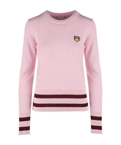 Kenzo Tiger Head Pattern Pullover In Pink