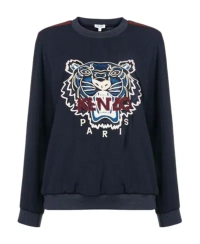 Kenzo Tiger Head Pattern Sweater In Black