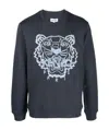 Kenzo Tiger Embroidered Crewneck Sweatshirt In Black
