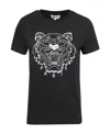 Kenzo Tiger Head-print T-shirt In Black