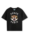 Kenzo Tiger Head-print T-shirt In Blue