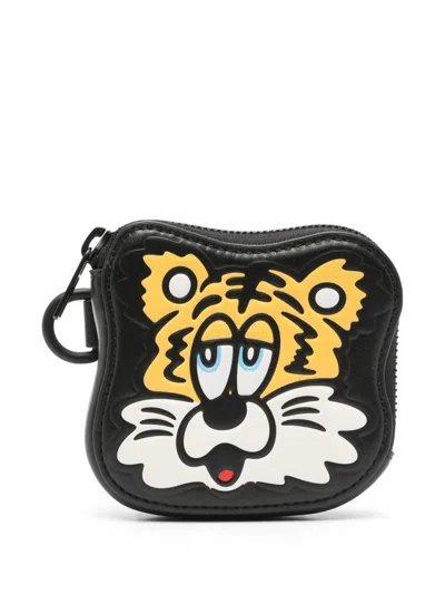 Kenzo Tiger-head Wallet In Black