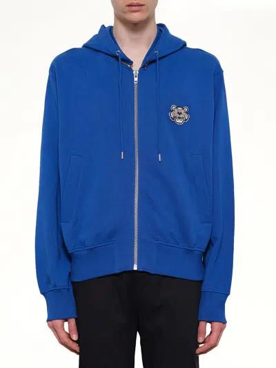 Kenzo Tiger Hoodie Blouson In Blue