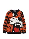 Kenzo Tiger Intarsia-knit Sweater In Orange