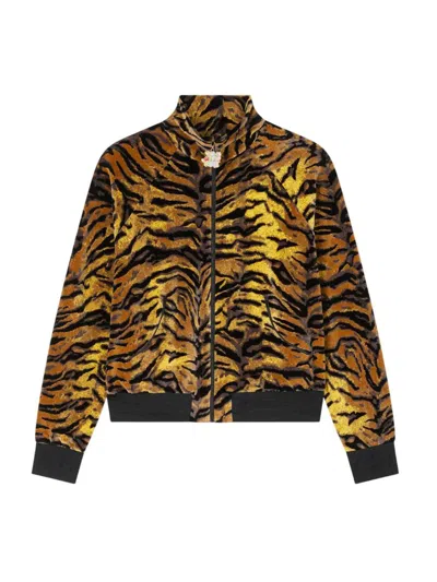 Kenzo Tiger Jacquard Velvet Tracksuit Jacket In Animal Print