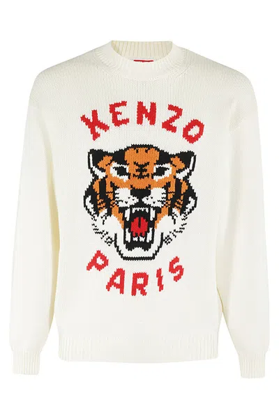 Kenzo Tiger Jumper In Off White
